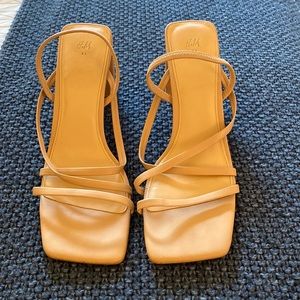 Nude square toe H&M straps heels